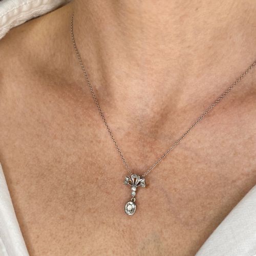 fig 1. Art Deco 0.72 Carat Old Cut Diamond Pendant, circa 1935
