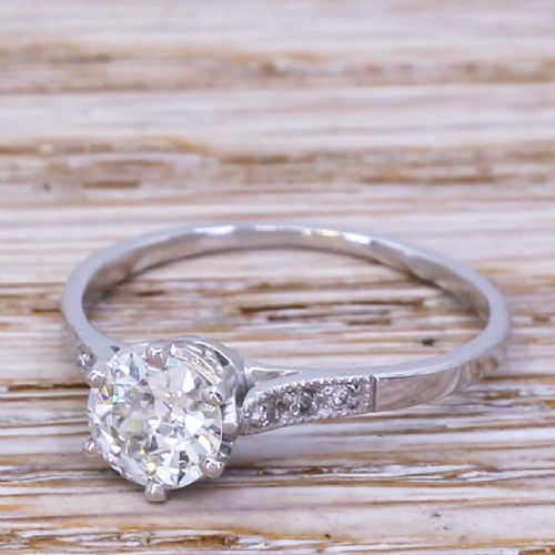 Art Deco 0.70 Carat Old Cut Diamond Engagement Ring, Circa 1930