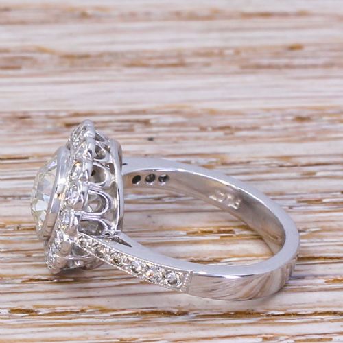 fig 2. Mid Century 2.01 Carat Old Cut Diamond Target Cluster Ring, circa 1950