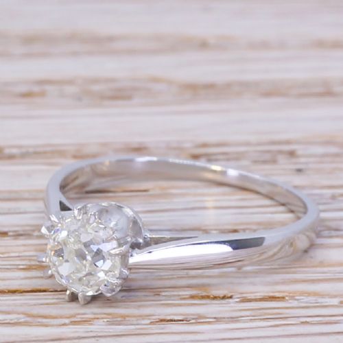 Art Deco 0.87 Carat Old Cut Diamond Engagement Ring, Circa 1935