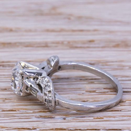 fig 4. Mid Century 1.08 Carat Old Cut Diamond Engagement Ring & Band, circa 1960