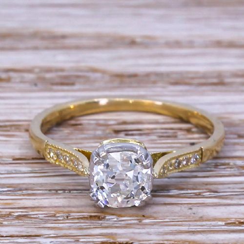 fig 1. Art Deco 0.86 Carat Old Cut Diamond Engagement Ring, circa 1920
