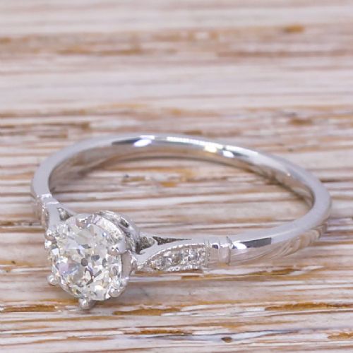 Art Deco 0.54 Carat Old Cut Diamond Engagement Ring, Circa 1930