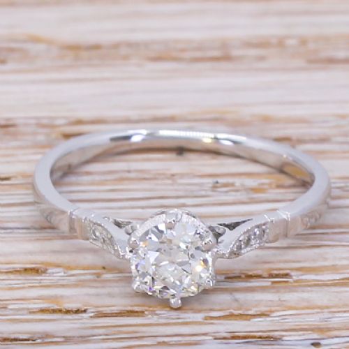 fig 1. Art Deco 0.54 Carat Old Cut Diamond Engagement Ring, circa 1930