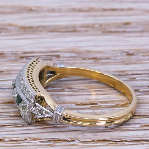 fig 2. Art Deco 0.40 Carat Diamond & 0.21 Carat Emerald Ring, circa 1920