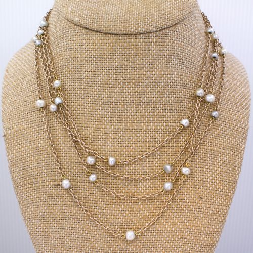 VICTORIAN NATURAL PEARL LONGUARD CHAIN CIRCA 1870 - ADDITIONAL PHOTO 2