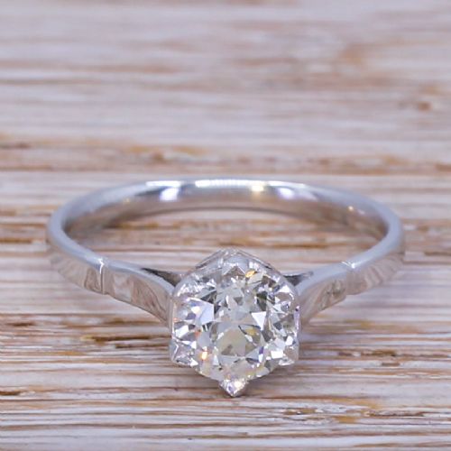 fig 1. Art Deco 0.95 Carat Old Cut Diamond Engagement Ring, circa 1935