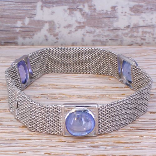 fig 1. Mid Century 19.50 Carat Natural Ceylon Sapphire Bracelet, circa 1960