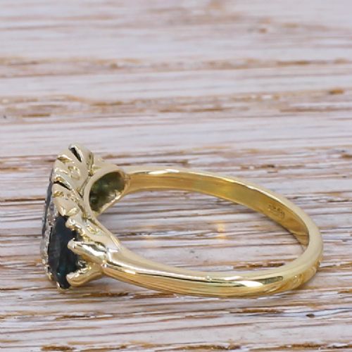 fig 2. Victorian 1.55 Carat Sapphire Trilogy Ring, circa 1900