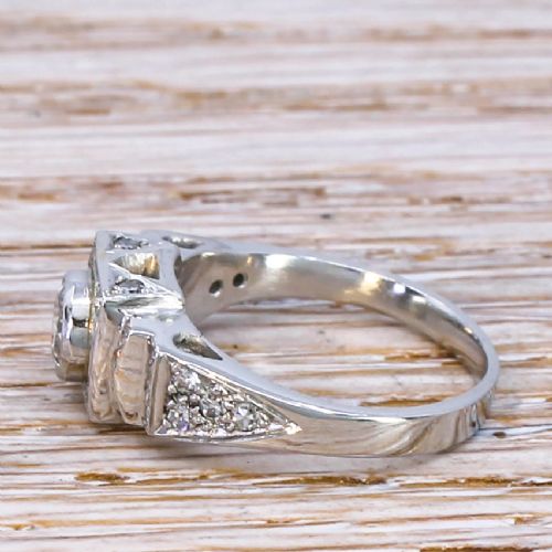 fig 2. Art Deco 0.73 Carat Old Cut Diamond Cluster Ring, circa 1935