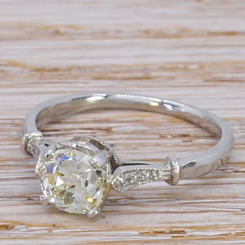 Art Deco 1.22 Carat Old Cut Diamond Engagement Ring, Circa 1920