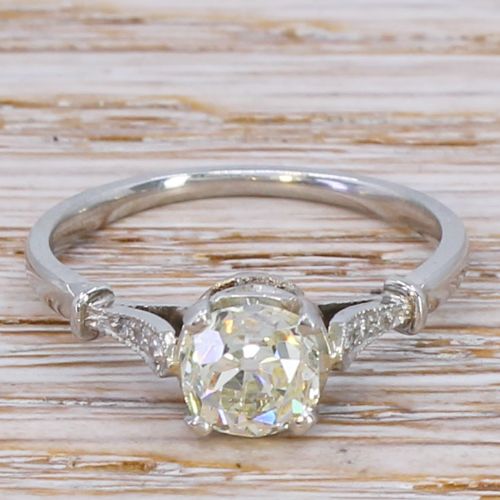 fig 1. Art Deco 1.22 Carat Old Cut Diamond Engagement Ring, circa 1920