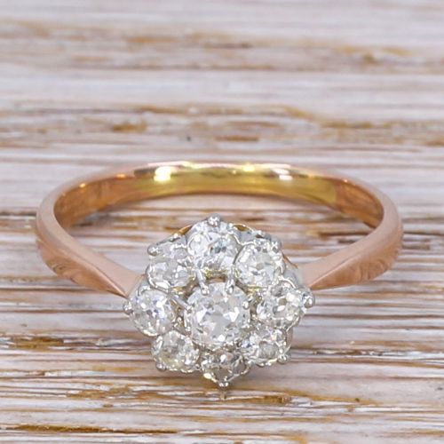 fig 1. Edwardian 0.98 Carat Old Cut Diamond Cluster Ring, circa 1910