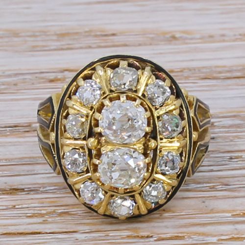 fig 1. Victorian 2.06 Carat Old Cut Diamond Cluster Ring, circa 1865