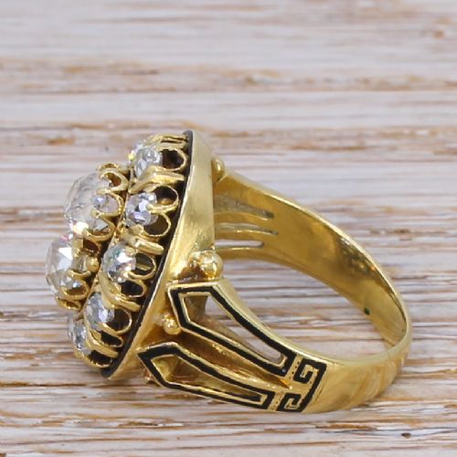 fig 2. Victorian 2.06 Carat Old Cut Diamond Cluster Ring, circa 1865