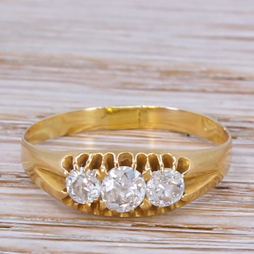 fig 1. Victorian 0.52 Carat Old Cut Diamond Trilogy Ring, circa 1900