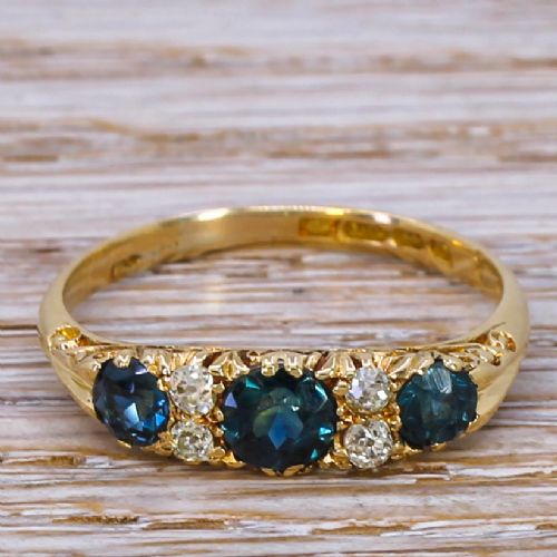 fig 1. Edwardian 1.13 Carat Sapphire & Diamond Ring, dated 1912