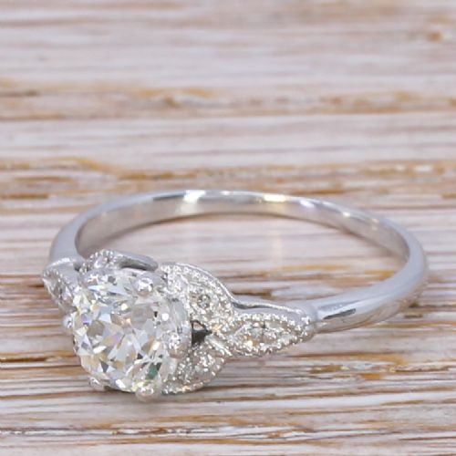 Edwardian 1.00 Carat Old Cut Diamond Engagement Ring, Circa 1910