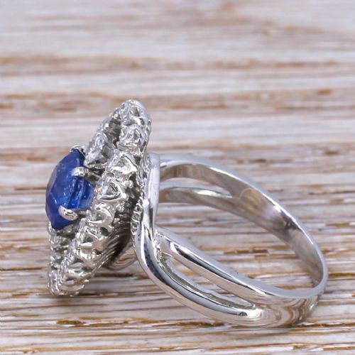 fig 2. Mid Century 1.86 Carat Sapphire & 0.66 Diamond Ring, circa 1965