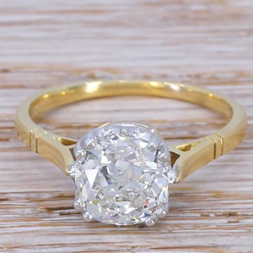 fig 1. Art Deco 2.00 Carat Old Cut Diamond Engagement Ring, circa 1920