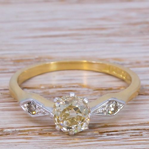 fig 1. Art Deco 0.85 Carat Old Diamond Engagement Ring, circa 1915