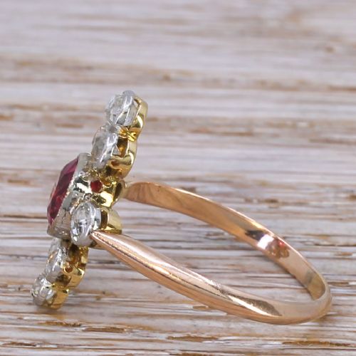 fig 2. Edwardian 1.28 Carat Spinel & 1.07 Carat Old Cut Diamond Ring, circa 1910