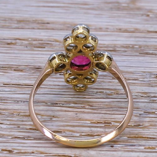 fig 3. Edwardian 1.28 Carat Spinel & 1.07 Carat Old Cut Diamond Ring, circa 1910