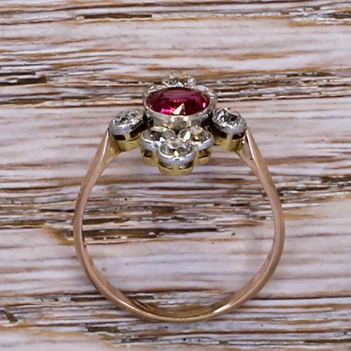 fig 4. Edwardian 1.28 Carat Spinel & 1.07 Carat Old Cut Diamond Ring, circa 1910