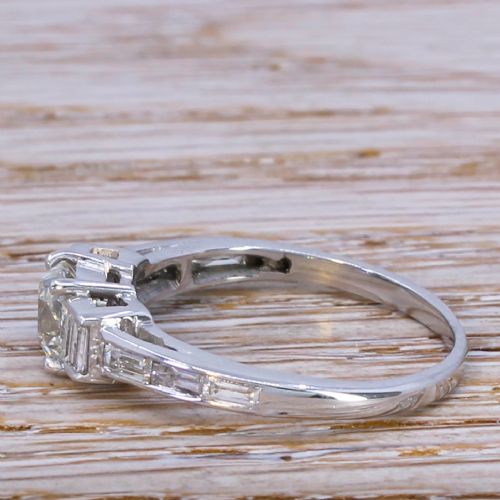 fig 2. Mid Century 1.94 Carat Old Cut & Baguette Cut Diamond Ring, circa 1960