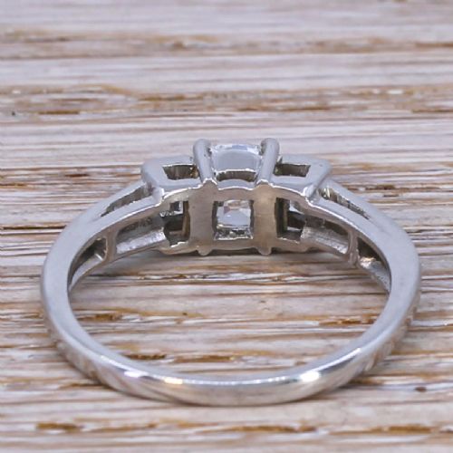 fig 3. Mid Century 1.94 Carat Old Cut & Baguette Cut Diamond Ring, circa 1960