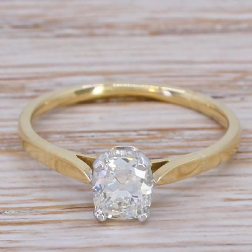 fig 1. Art Deco 0.60 Carat Old Cut Diamond Engagement Ring, circa 1930