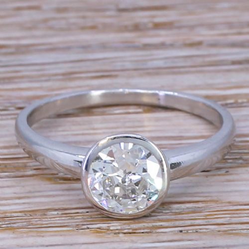 fig 1. Art Deco 1.30 Carat Old Cut Diamond Engagement Ring, circa 1935