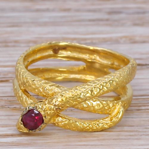 Victorian Ruby Serpent Ring, Circa 1890
