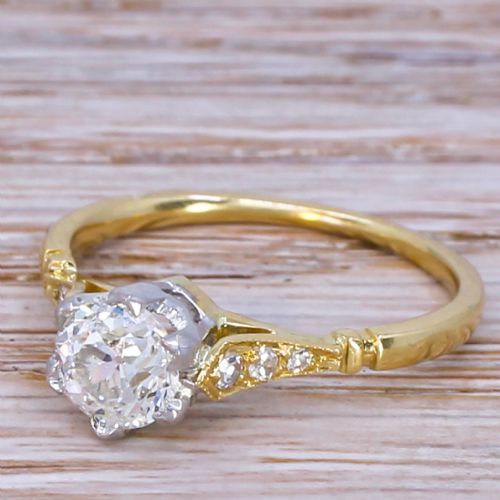 Art Deco 1.06 Carat Old Cut Diamond Engagement Ring, Circa 1925