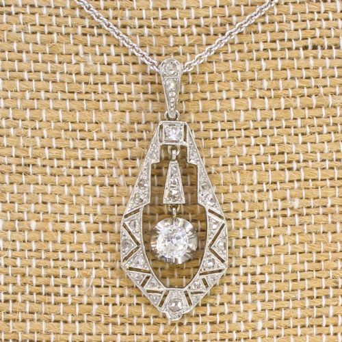 fig 3. Edwardian 0.93 Carat Old Cut Diamond Pendant, circa 1910