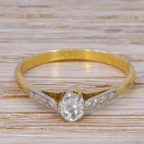 fig 1. Art Deco 0.20 Carat Old Cut Diamond Engagement Ring, circa 1930