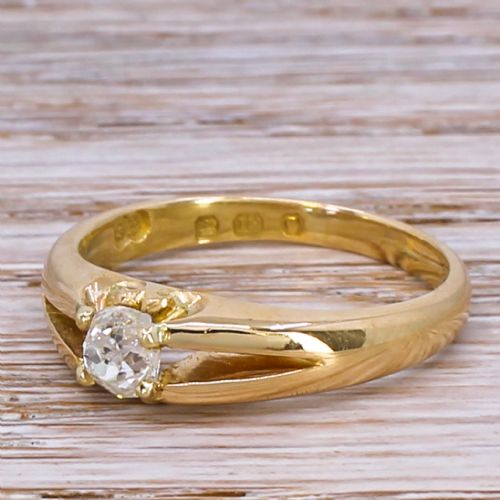 Victorian 0.52 Carat Old Cut Diamond Solitaire Ring, Circa 1900