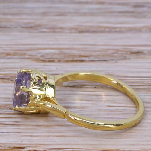 fig 2. Mid Century 3.73 Carat Ceylon Purple Sapphire Solitaire Ring, circa 1950