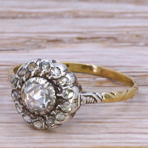 Georgian Rose Cut Diamond Cluster Ring, Circa 1820