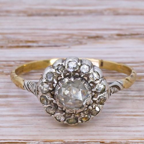 fig 1. Georgian Rose Cut Diamond Cluster Ring, circa 1820