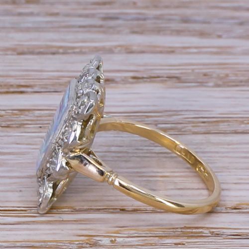 fig 2. Art Deco Opal Doublet & Old Cut Diamond Cluster Ring, circa 1920