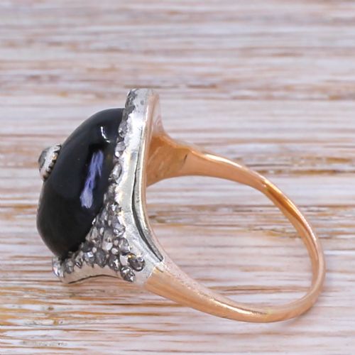 fig 2. Victorian Diamond & Onyx Cluster Ring, circa 1905