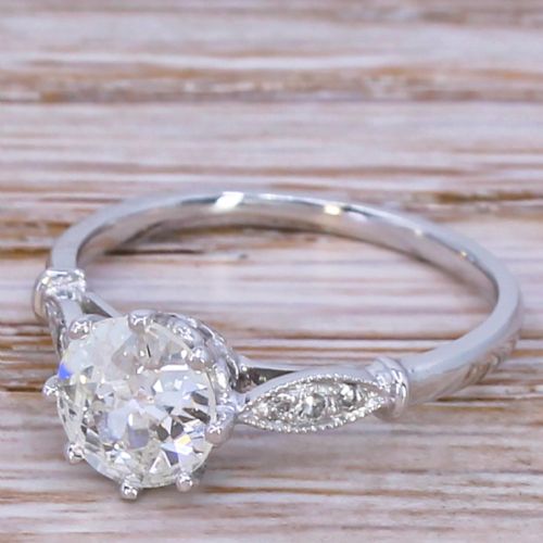 Art Deco 0.98 Carat Old Cut Diamond Engagement Ring, Circa 1935