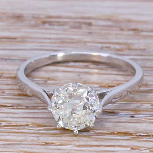 fig 1. Art Deco 1.01 Carat Old Cut Diamond Engagement Ring, circa 1925