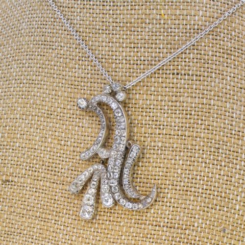 Art Nouveau 5.58 Carat Old Cut Diamond Pendant, Circa 1900