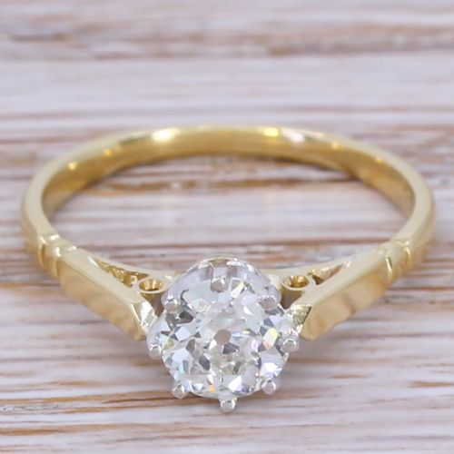 fig 1. Art Deco 0.70 Carat Old Cut Diamond Engagement Ring, circa 1925