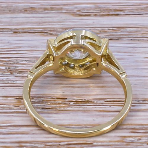 fig 3. Mid Century 1.06 Carat Old Diamond & Emerald Cluster Ring, circa 1950