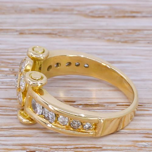fig 2. Mid Century 0.90 Carat Old Cut Diamond Cluster Ring