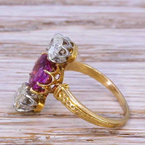 fig 2. Edwardian 1.37 Carat Burma Ruby & Rose Cut Diamond Ring, circa 1905
