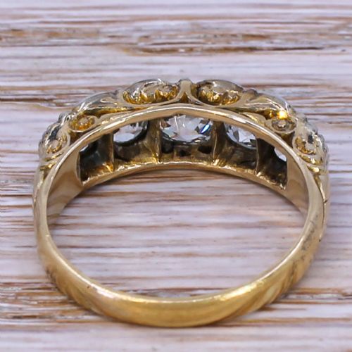 fig 3. Victorian 2.04 Carat Old Cut Diamond Five Stone Ring, circa 1900